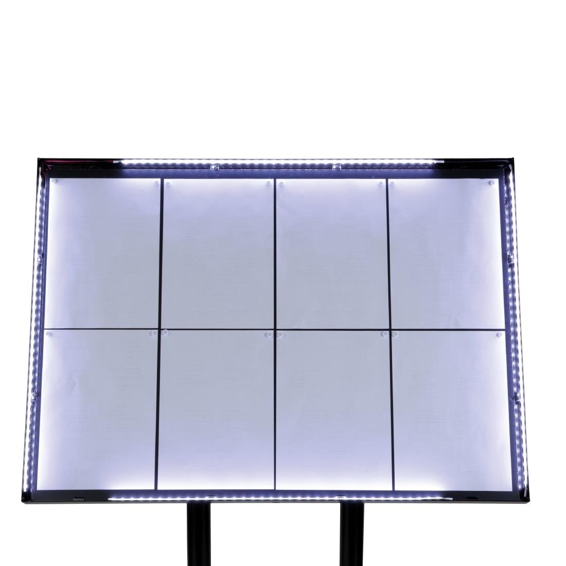 Securit Securit Teak zwart gecoat LED's informatie 8x A4 display met mast en voet, foto 4 van 6