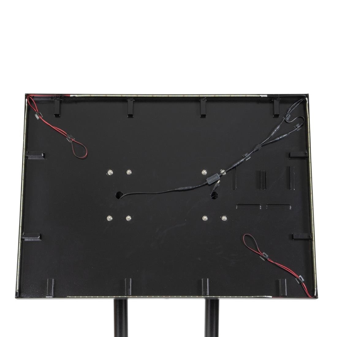 Securit Securit Teak zwart gecoat LED's informatie 8x A4 display met mast en voet, foto 5 van 6
