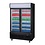 Polar Polar Displaykoeling met klapdeuren en lichtbak 950 liter zwart | +2°C tot +6°C | 120x73xH204 cm.