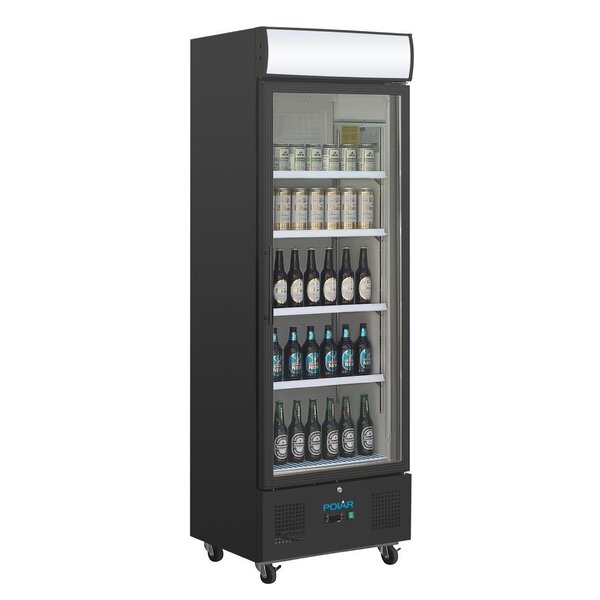 Polar Polar Display koeling met display 368 liter zwart | +2°C tot +8°C | 62x57xH198 cm.