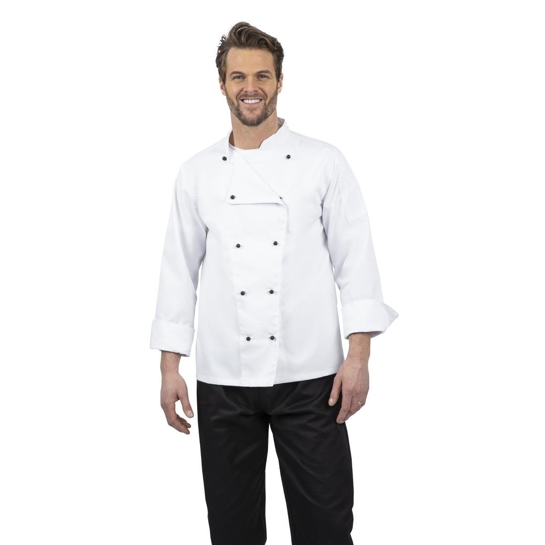 Whites Whites Chicago unisex koksbuis lange mouw wit L