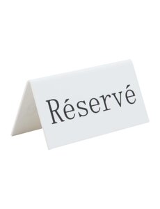 Securit Securit Reserveringstafelstandaards met Frans: 'Réservé' Witte acrylstandaarden met zwart lettertype (doos 5)