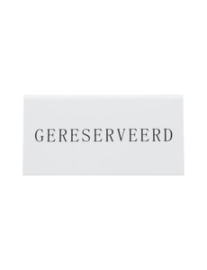 Securit Securit Reservering tafelstandaards met Nederlands: 'Gereserveerd' Wit Acryl standaarden met zwart lettertype (box 5)