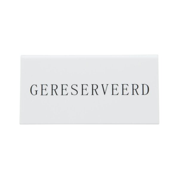 Securit Securit Reservering tafelstandaards met Nederlands: 'Gereserveerd' Wit Acryl standaarden met zwart lettertype (box 5)