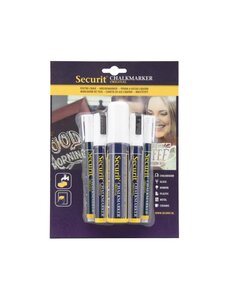 Securit Securit 5 Original Chalk Marker een ronde, geciseleerde stift met blokpunt in wit