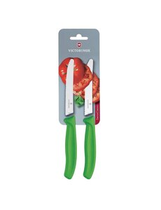 Victorinox Victorinox Gekarteld Tomaat/Utility Mes 11cm Groen (Pak van 2)