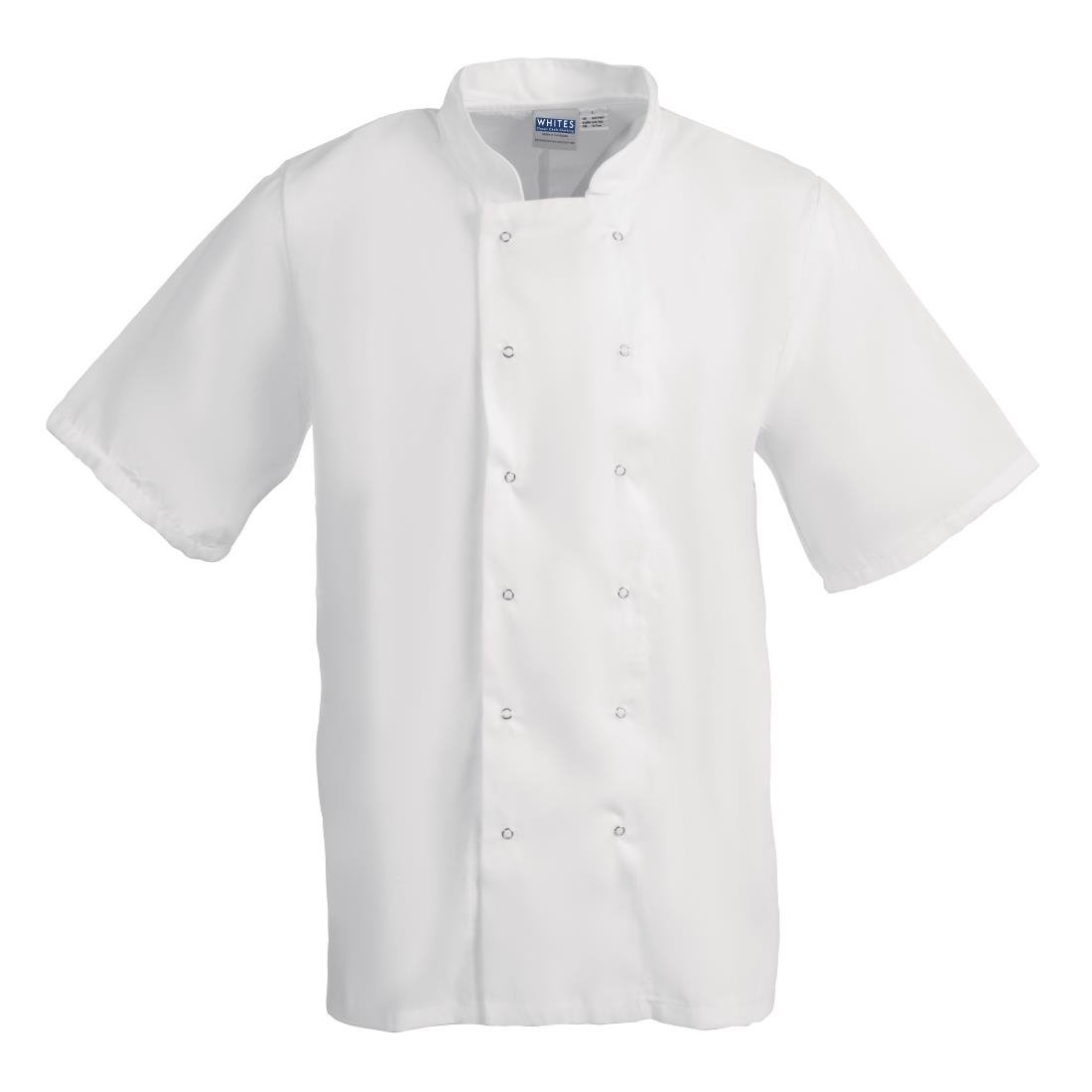 Whites Whites Boston unisex koksbuis korte mouw wit L