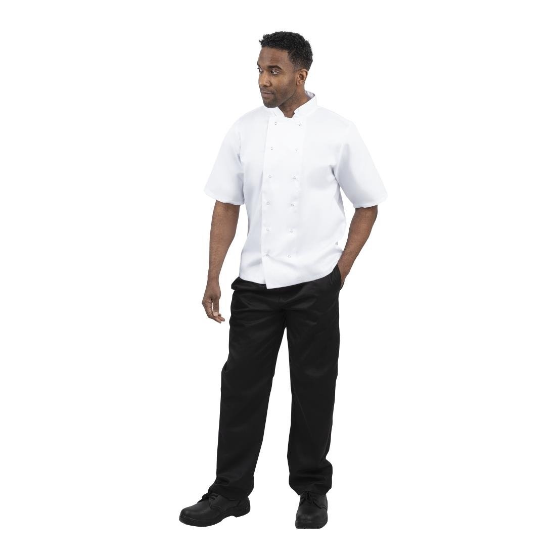 Whites Whites Boston unisex koksbuis korte mouw wit L, foto 2 van 6