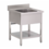 Gastro-Inox Spoeltafel met onderblad en opstand RVS | 700x700xH880 mm.