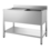 Gastro-Inox Spoelwerktafel met spoelbak rechts en onderblad | 100x70xH88 cm.