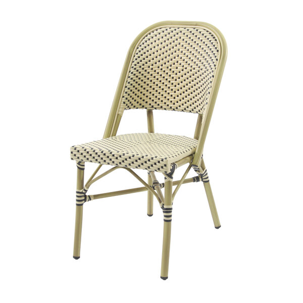 Veba Paris Bistrostoel Rotan - Bamboo-Wit/Zwart