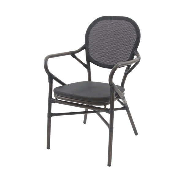 Veba Tango Bistrostoel Textiel - Wengé-Zwart Mesh