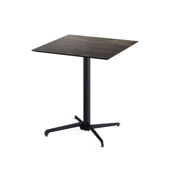 Veba X Cross Terrastafel zwart frame + Riverwashed Wood HPL 70x70 cm