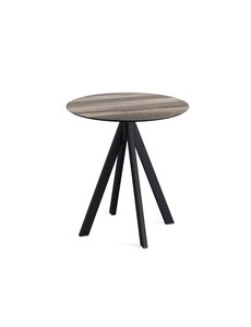 Veba Infinity Terrastafel zwart frame + Tropical Wood HPL Ø70 cm