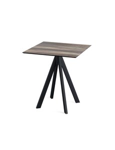 Veba Infinity Terrastafel zwart frame + Tropical Wood HPL 70x70 cm