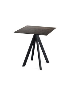 Veba Infinity Terrastafel zwart frame + Riverwashed Wood HPL 70x70 cm