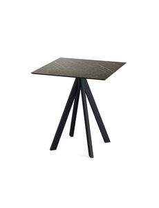 Veba Infinity Terrastafel zwart frame + Midnight Marble HPL 70x70 cm