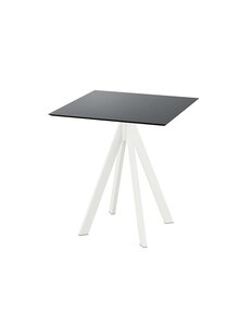 Veba Infinity Terrastafel wit frame + Zwart HPL 70x70 cm