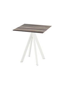 Veba Infinity Terrastafel wit frame + Tropical Wood HPL 70x70 cm