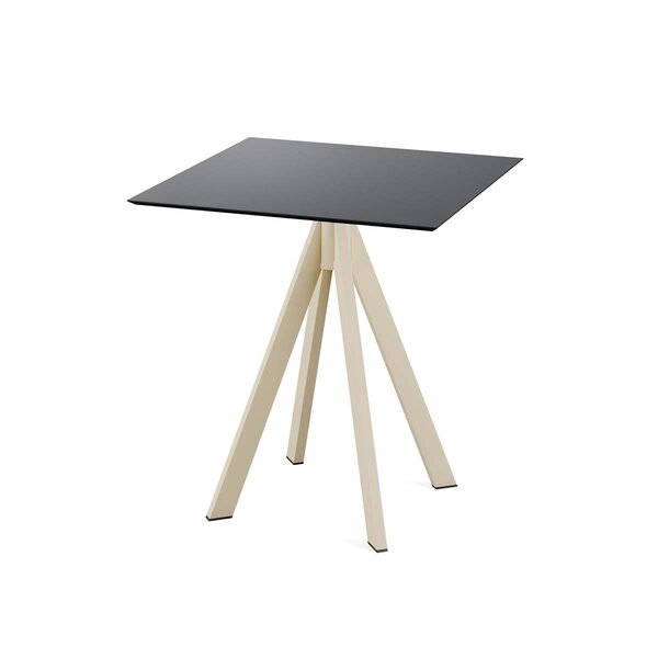 Veba Infinity Terrastafel zand frame + Zwart HPL 70x70 cm
