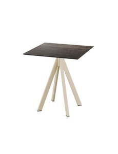 Veba Infinity Terrastafel zand frame + Riverwashed Wood HPL 70x70 cm
