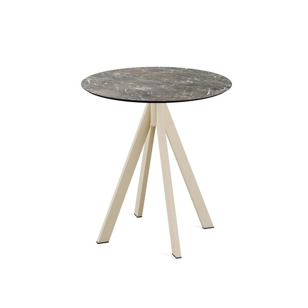 Veba Infinity Terrastafel zand frame + Galaxy Marble HPL Ø70 cm