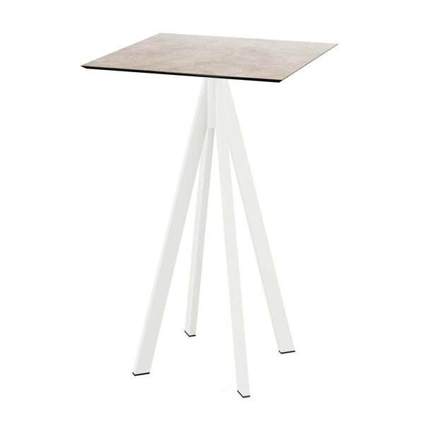 Veba Infinity Statafel wit frame + Moonstone HPL 70x70 cm
