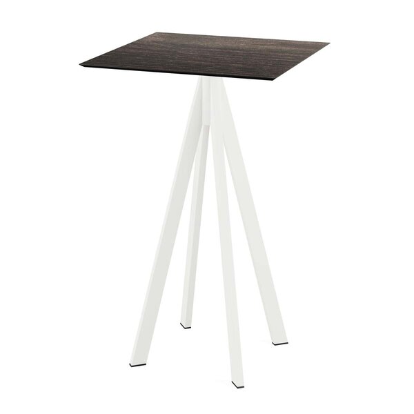 Veba Infinity Statafel wit frame + Riverwashed Wood HPL 70x70 cm