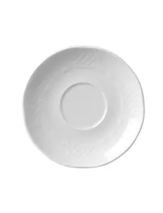 Hendi Flora schotel voor cappuccino- en koffiekop | Ø138mm. | Wit hotelporselein