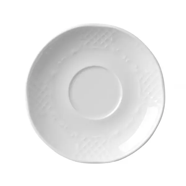 Hendi Flora schotel voor cappuccino- en koffiekop | Ø138mm. | Wit hotelporselein