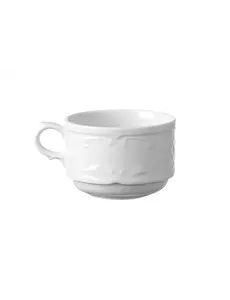 Hendi Flora koffiekop | 18 cl. - Ø82mm | Wit hotelporselein