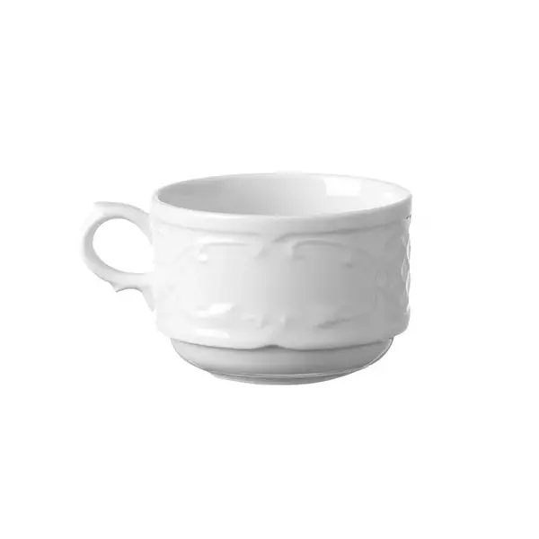 Hendi Flora koffiekop | 18 cl. - Ø82mm | Wit hotelporselein