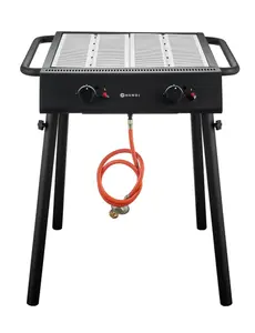 Hendi Xantos gasgrill gasbarbecue zwart | 9,5kW | Grill oppervlakte 540x540 | 148631