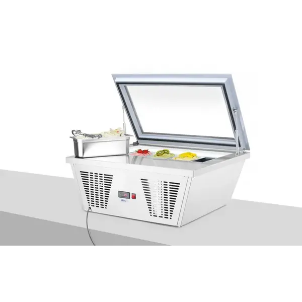 Hendi Opzet ijsvitrine | 4x GN1/3 |  -25˚tot-18˚C |  867x735xH373mm.
