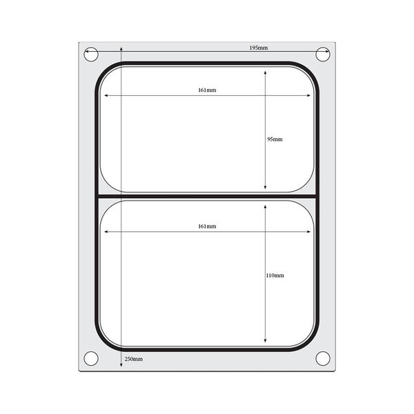 Hendi Traysealer matrix | Twee-delige container 227x178 mm