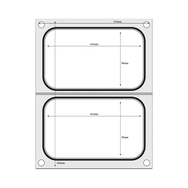 Hendi Traysealer matrix | 2x container 178x113 mm