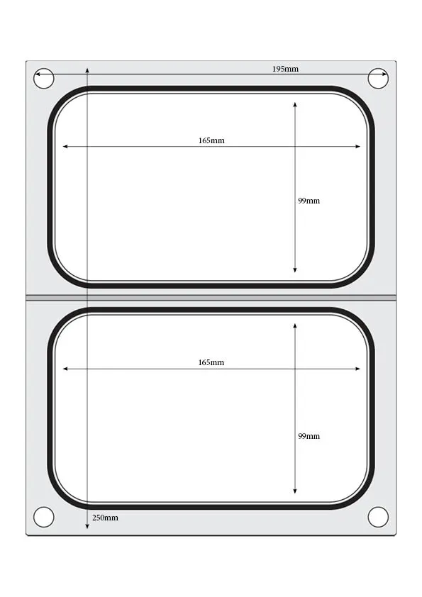Hendi Traysealer matrix | 2x container 178x113 mm