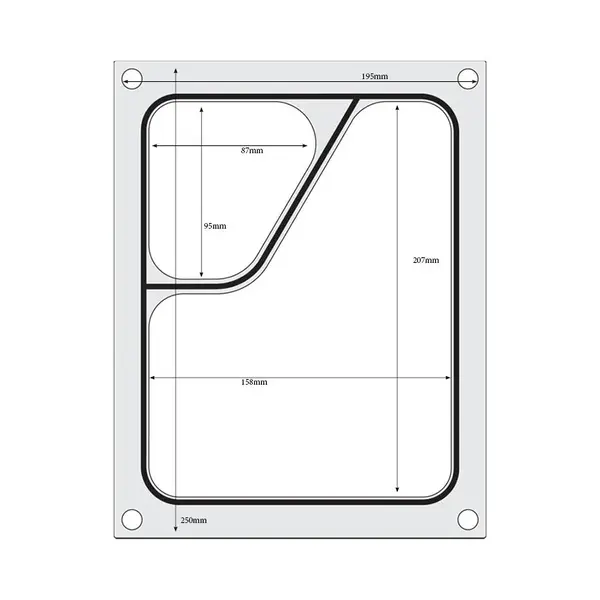 Hendi Traysealer matrix | Tweedelige colt container colt 227x178 mm