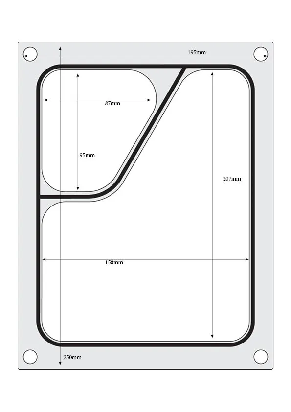 Hendi Traysealer matrix | Tweedelige colt container colt 227x178 mm