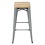 Bolero Bolero bistro hoge krukken met houten zitkussen, gegalvaniseerd staal (4 stuks)