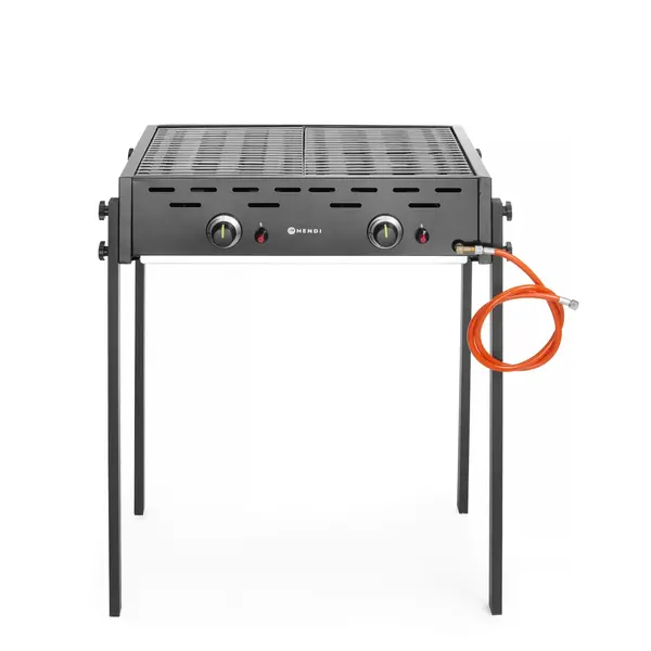 Hendi Hendi Roast Master Pro gasbarbecue Zwart | 11,6kW | 2 roosters 470x320 mm.
