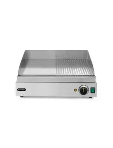 Hendi Bakplaat 1/2 glad, 1/2 geribd Profi Line | 2400W | Grill oppervlak 518x328 mm | 203156