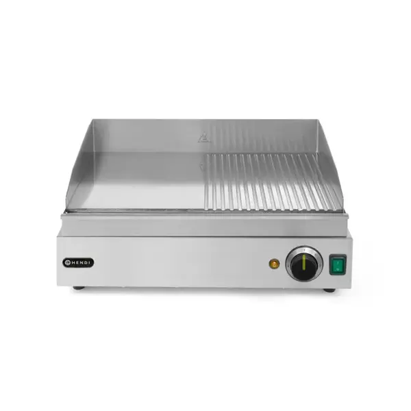 Hendi Bakplaat 1/2 glad, 1/2 geribd Profi Line | 2400W | Grill oppervlak 518x328 mm | 203156