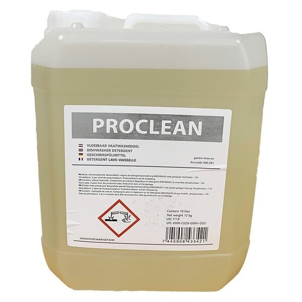 Gastro-Inox Gastro Inox Proclean vaatwasmiddel 10 liter | Chloorvrij