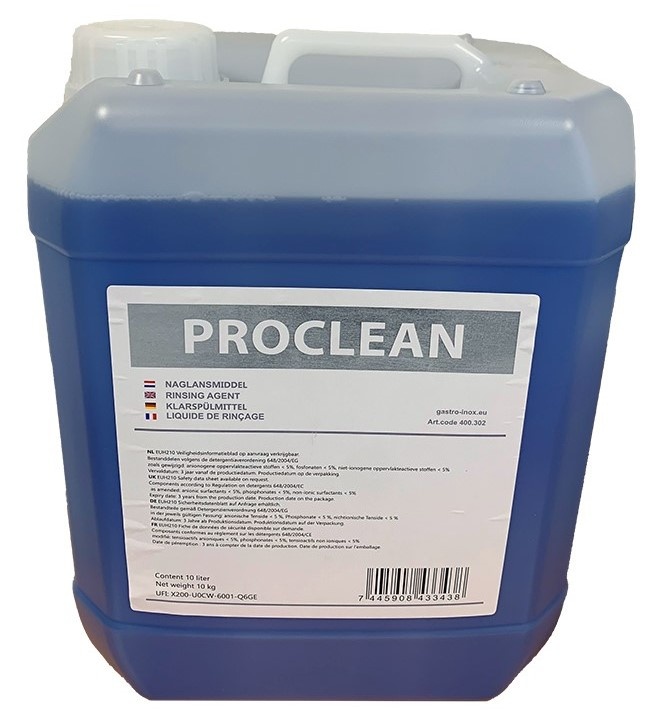 Gastro-Inox Gastro Inox Proclean glansmiddel 10 liter