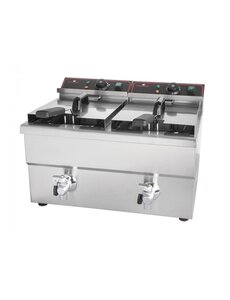 CaterChef Friteuse met aftapkraan | 2 x 8 liter | 2 x 3250W