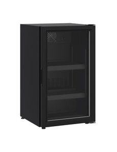 Combisteel Glasdeur koelkast tafelmodel 136 liter zwart | +4ºC/+10ºC | 500x585xH885 mm.