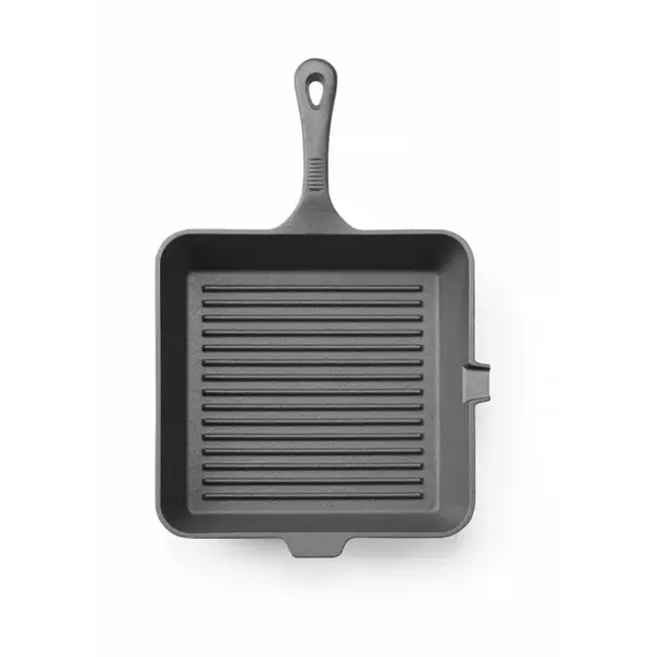 Hendi Gietijzeren grillpan | 265x265xH50 mm