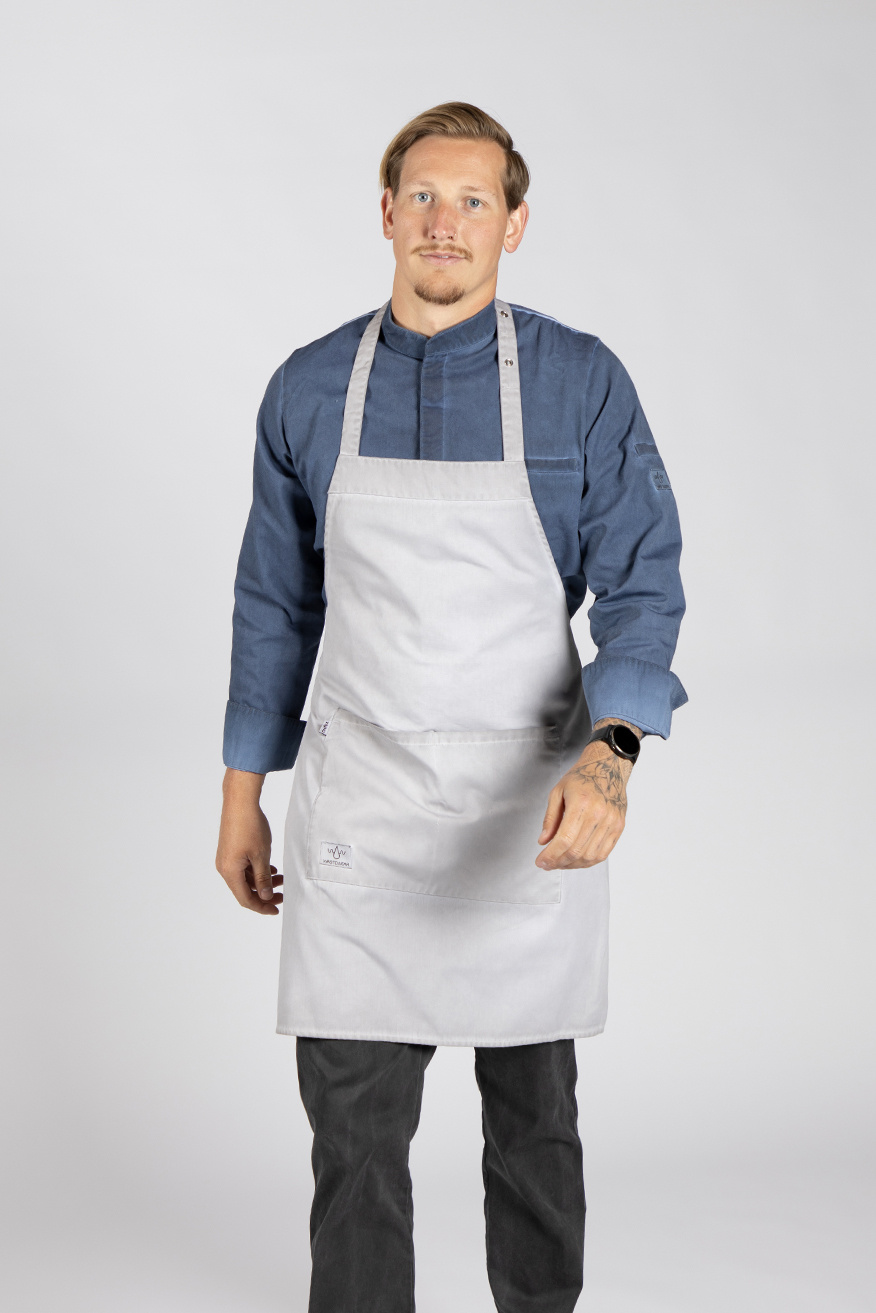 Cheffix Halterschort Wastewear Vita | Grijs | 75x80cm