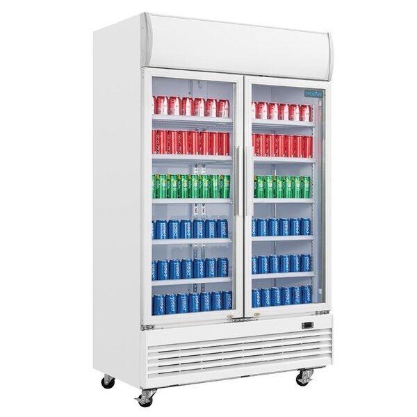 Polar Display koeling met klapdeuren en lichtbak 950 liter | 120x73xH202.6cm.
